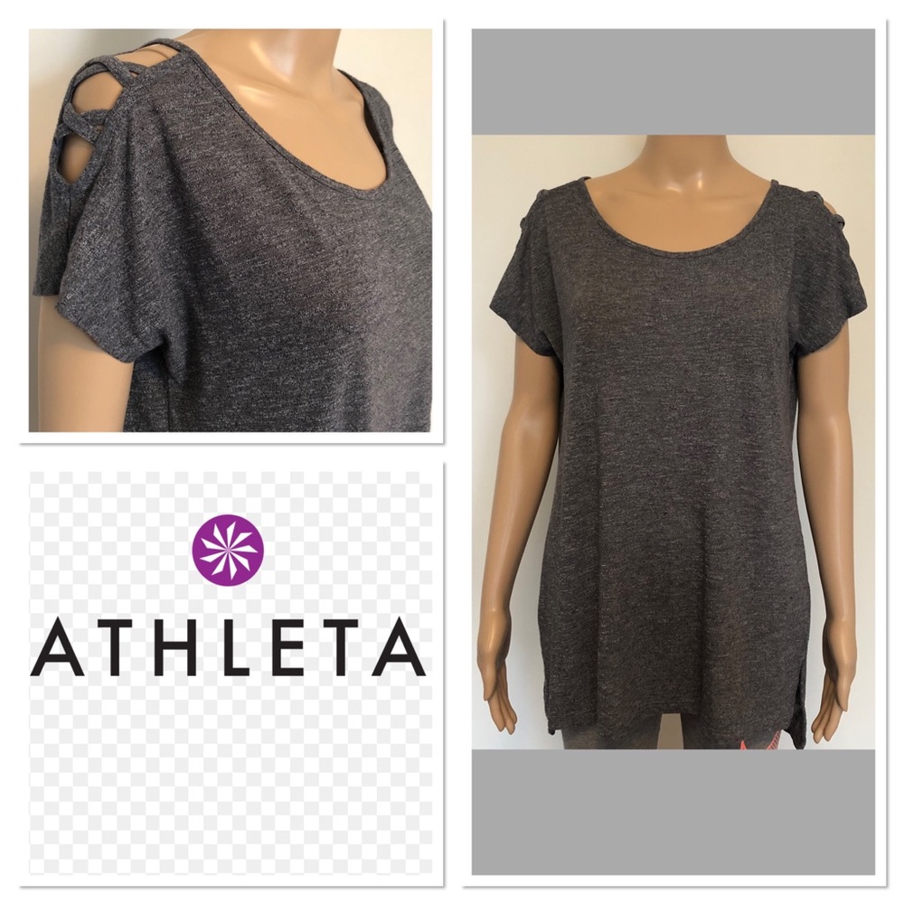 💜Athleta Gray tunic tee size M